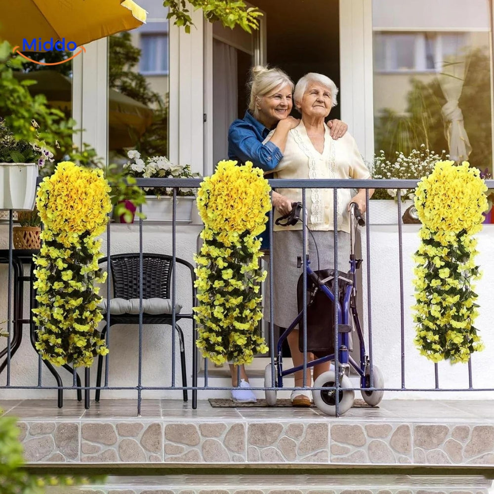 Orchidée artificielle suspendue avec fleurs tombantes pour décoration murale, intérieur et mariages | Restfield