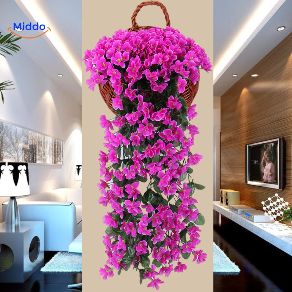 Orchidée artificielle suspendue avec fleurs tombantes pour décoration murale, intérieur et mariages | Restfield