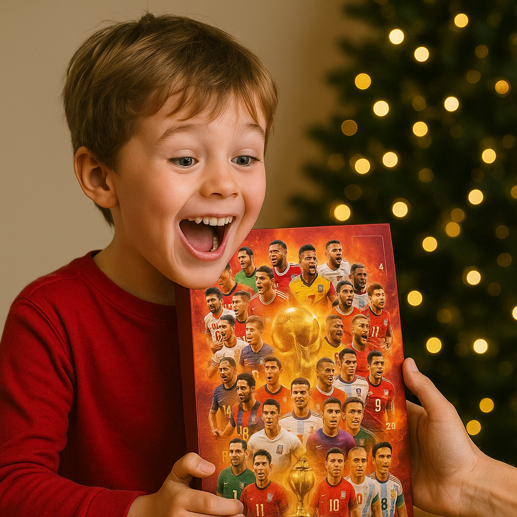 Football Advent Calendar 2026 with 24 Play Figures for Young Fans, Christmas Countdown Gift Set, December Festivities | Sansoti