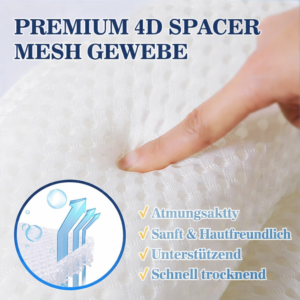 Badkussen Ergonomisch met Neksteun Zuignappen Antislip 4D Mesh Ademend Badkamercomfort Wellness Spa Ontspanning | Sansoti