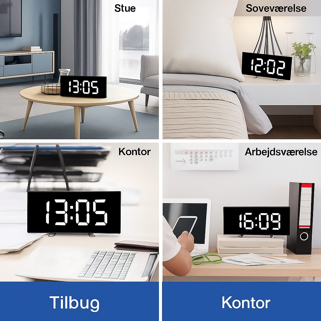 Digitale LED Wekker met Gebogen Display – Automatische Lichtregeling & Groot Scherm | Sansoti