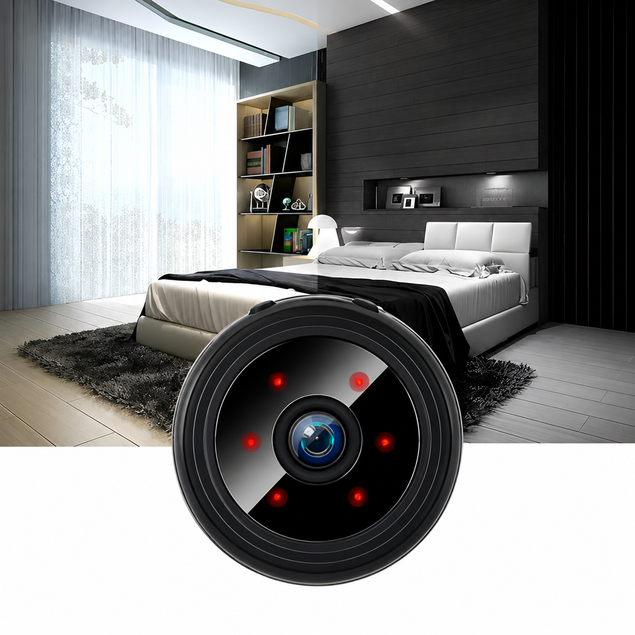 Mini Beveiligingscamera HD-Video Nachtzicht Binnen Buiten Bewaking Compact Draadloos Thuisbeveiliging | Sansoti