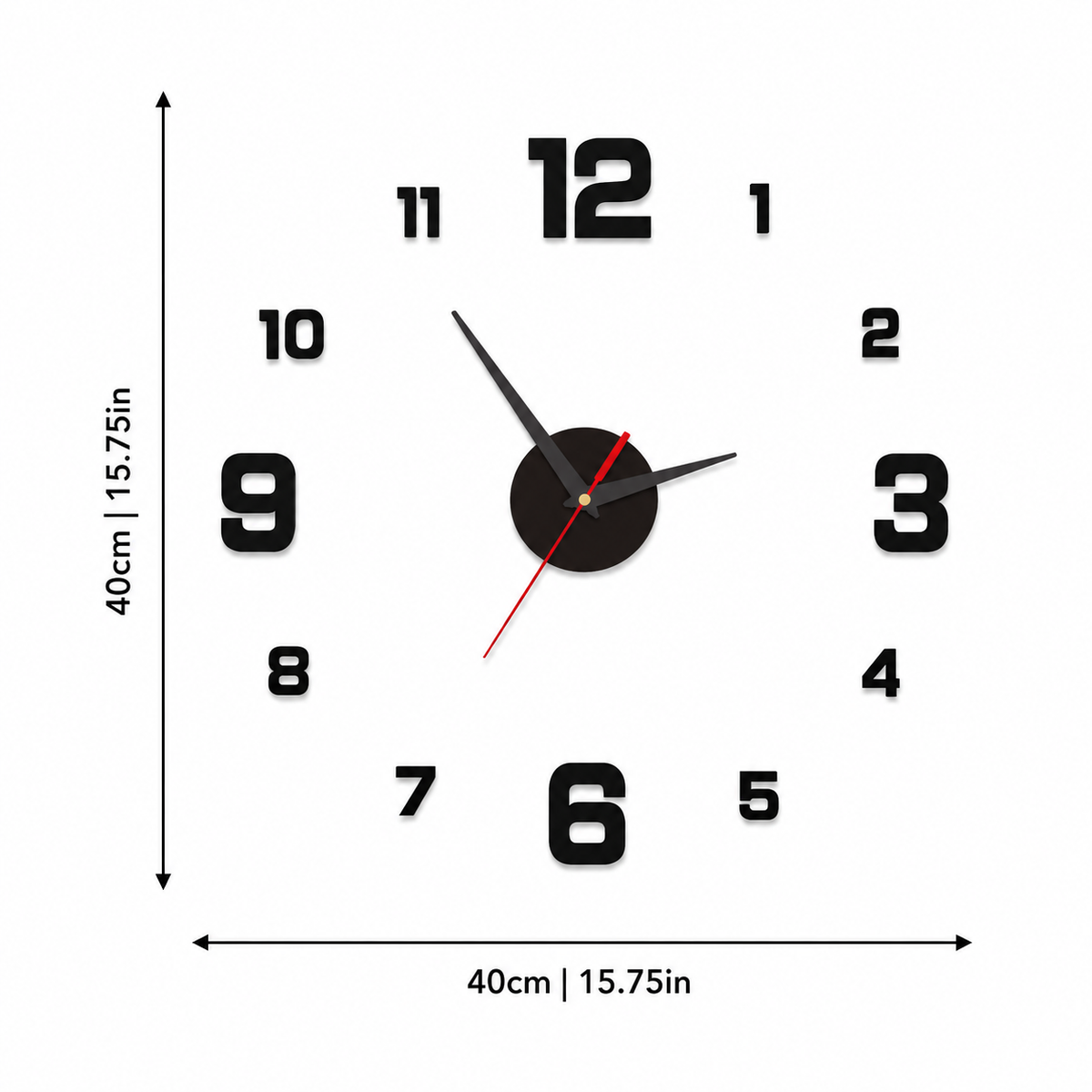 3D Frameless Wall Clock with Glow-in-the-Dark Numbers Silent Movement Modern Design for Living Room and Bedroom | Sansoti