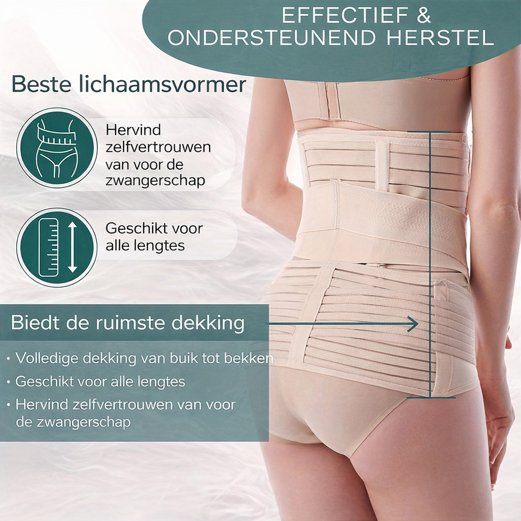 3-in-1 Postpartum Buikband – Verstelbare Herstelband voor Buik, Taille & Bekken | Sansoti