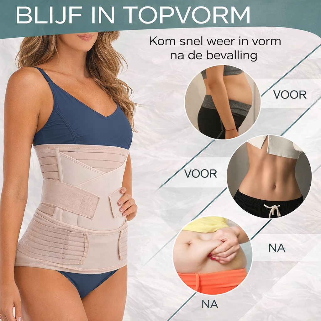 3-in-1 Postpartum Buikband – Verstelbare Herstelband voor Buik, Taille & Bekken | Sansoti