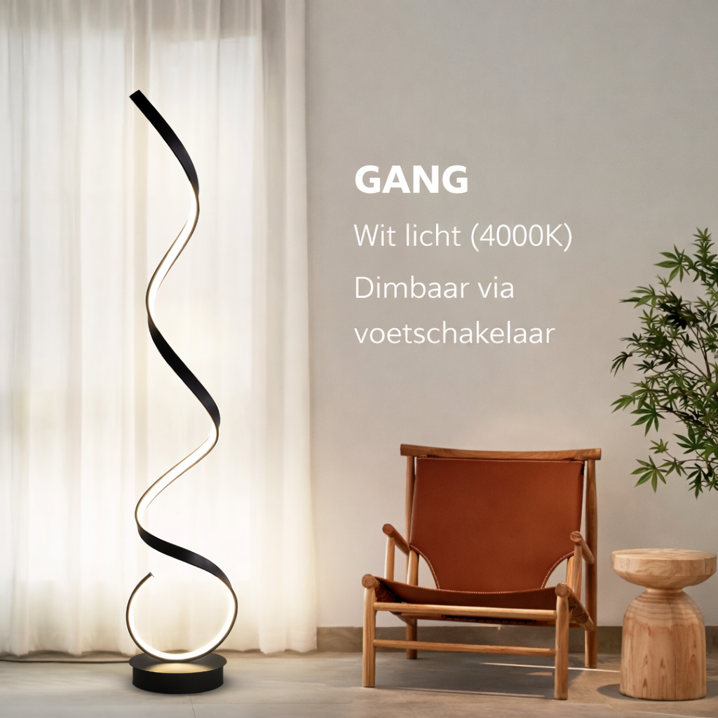 Sansoti | Minimalistische LED Vloerlamp Spiraal | Dimbaar | Moderne Design Staande Lamp