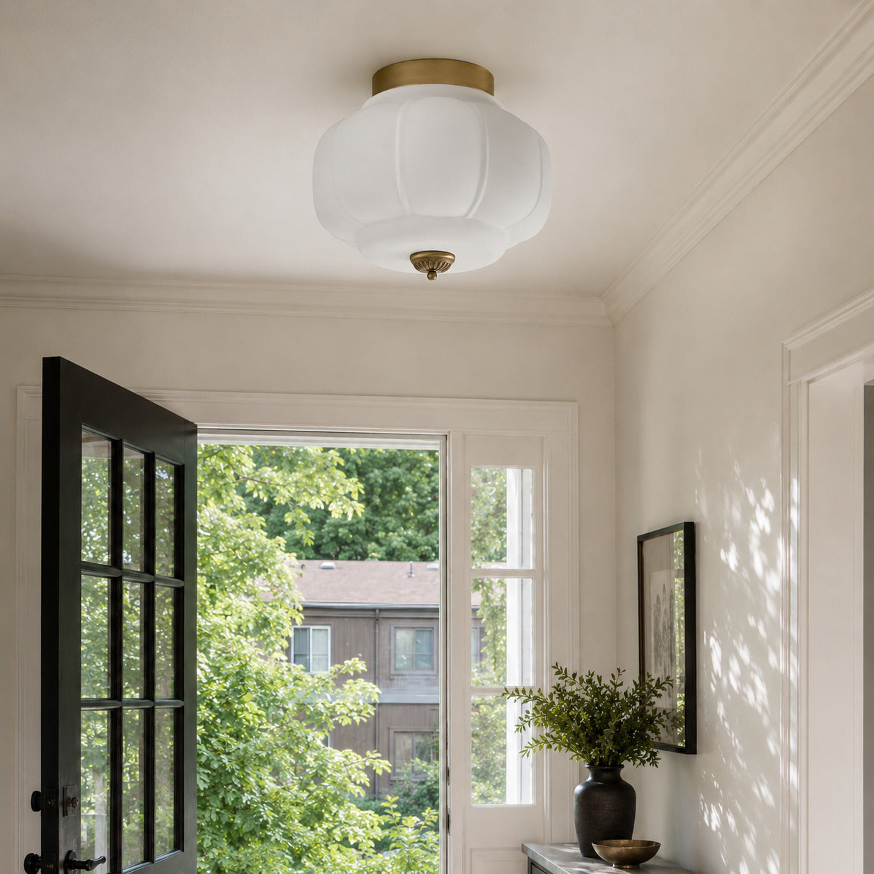 Plafondlamp Melkglas Glazen Kap Moderne Verlichting Scandinavische Stijl Woonkamer Eetkamer Slaapkamer Flush Mount | Sansoti
