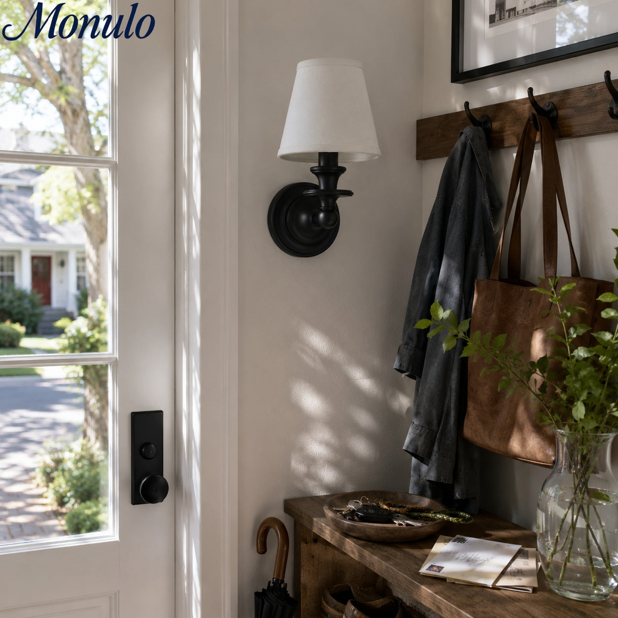 Wandlamp met stoffen kap en zwanenhalsarm – smeedijzeren armatuur met verstelbare leeslamp | Sansoti