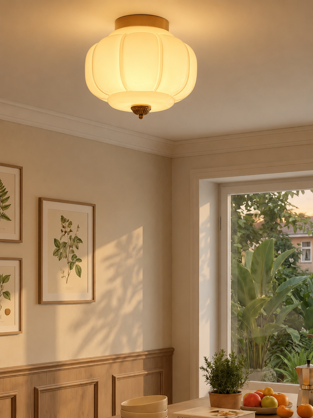 Plafondlamp Melkglas Glazen Kap Moderne Verlichting Scandinavische Stijl Woonkamer Eetkamer Slaapkamer Flush Mount | Sansoti