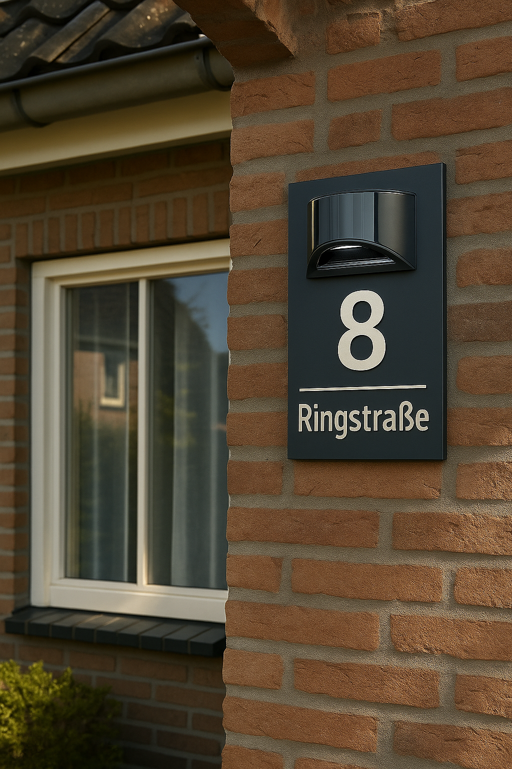 Op Zonne-energie Verlichte Huisnummer met Zwevend Effect Modern Acryl Naambord voor Buiten | Sansoti