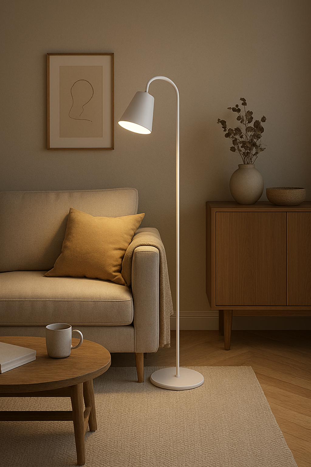 Lampadaire scandinave réglable Bois Métal Minimaliste Lampe de lecture 160cm | Restfield