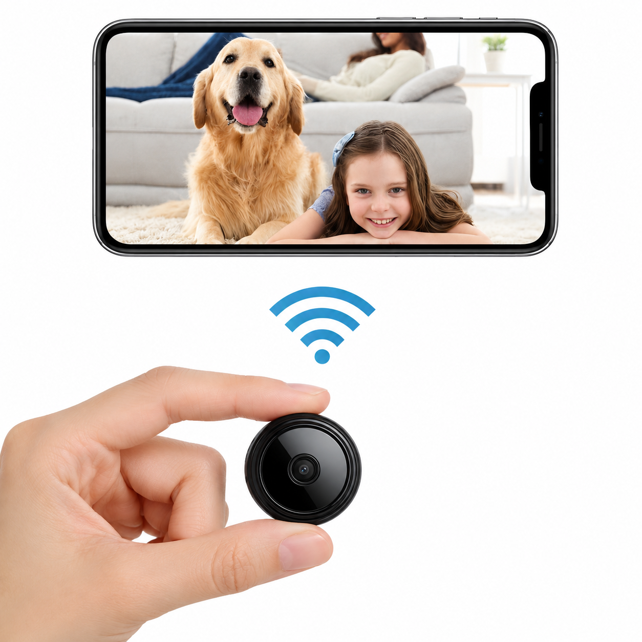 Mini Beveiligingscamera HD-Video Nachtzicht Binnen Buiten Bewaking Compact Draadloos Thuisbeveiliging | Sansoti