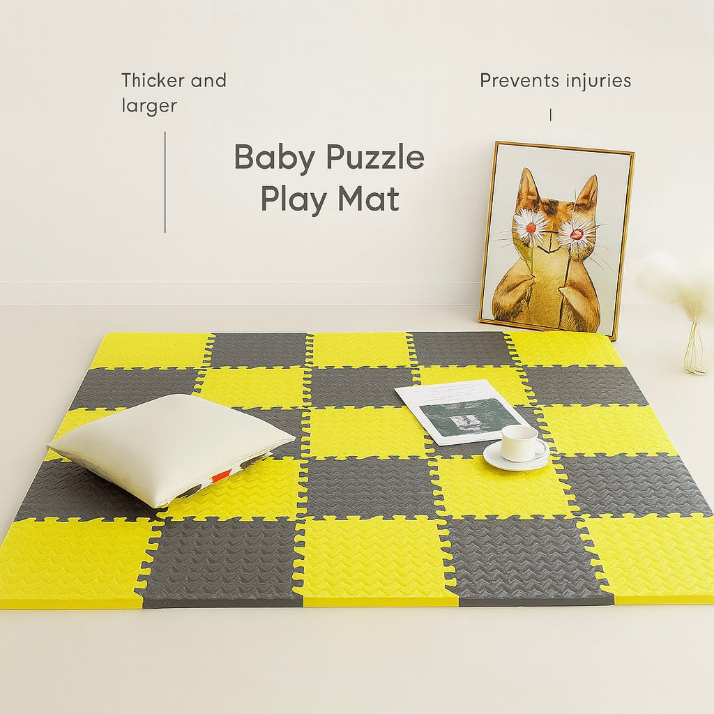 Tapis Puzzle Bébé Mousse EVA Dalles 30x30cm Antidérapant Tapis de Jeu Enfants Tapis Ramper Sol Doux Chambre Bébé Salle de Jeu | Restfield