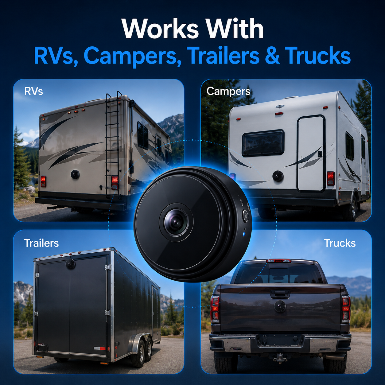 Draadloze Achteruitrijcamera met Nachtzicht en Bewegingsdetectie voor Camper en Caravan | Sansoti