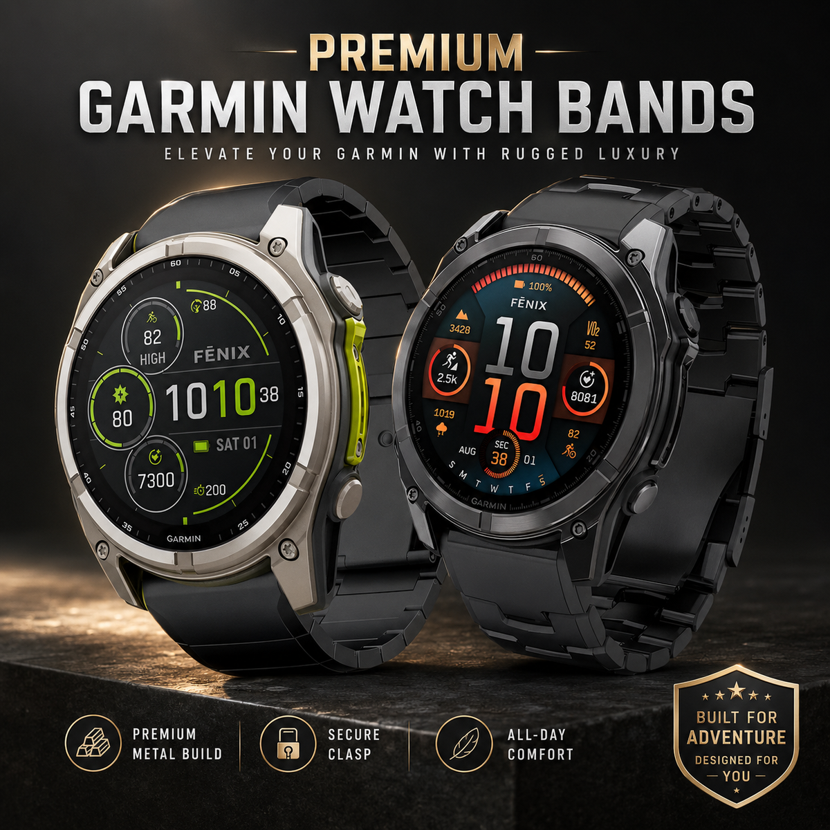 Bracelet à maillons en titane pour smartwatch 22 mm et 26 mm, QuickFit, bracelet de montre sportif en acier et métal | Sansoti