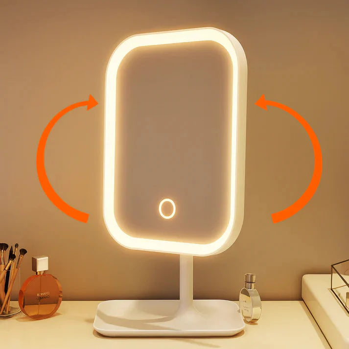 Verlichte Make-upspiegel met 3 Lichtmodi Dimbaar Touch LED Tafelmodel voor Schminken | Sansoti