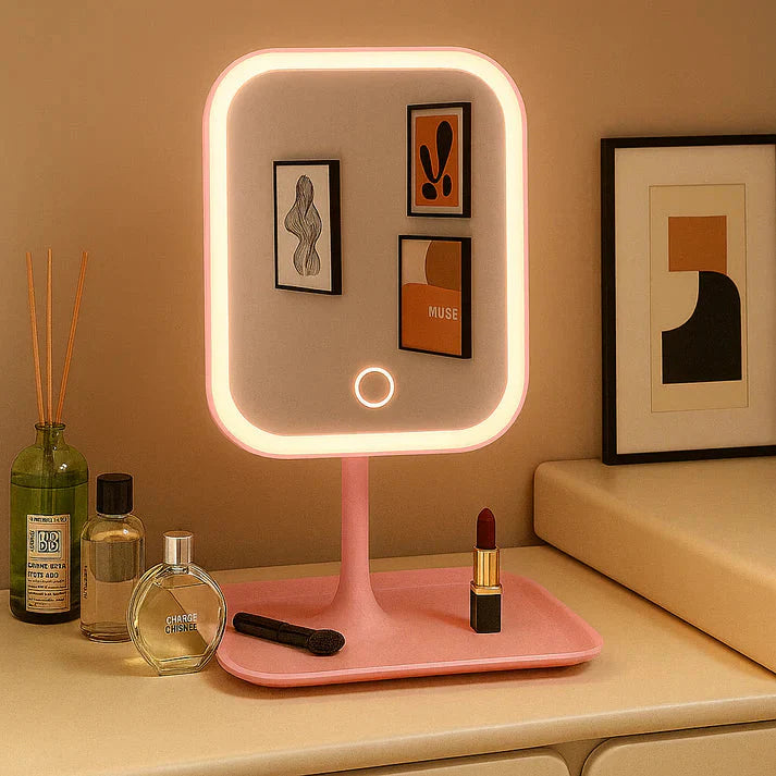 Verlichte Make-upspiegel met 3 Lichtmodi Dimbaar Touch LED Tafelmodel voor Schminken | Sansoti