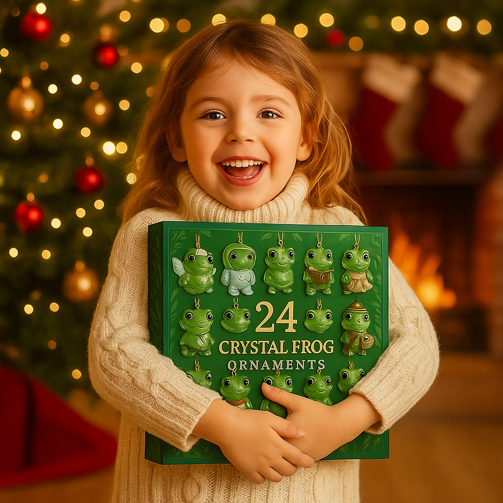 Advent calendar Frog Crystal with 24 Decorative Figurines for Nature Lovers Unique Christmas Gift Living Room | Sansoti