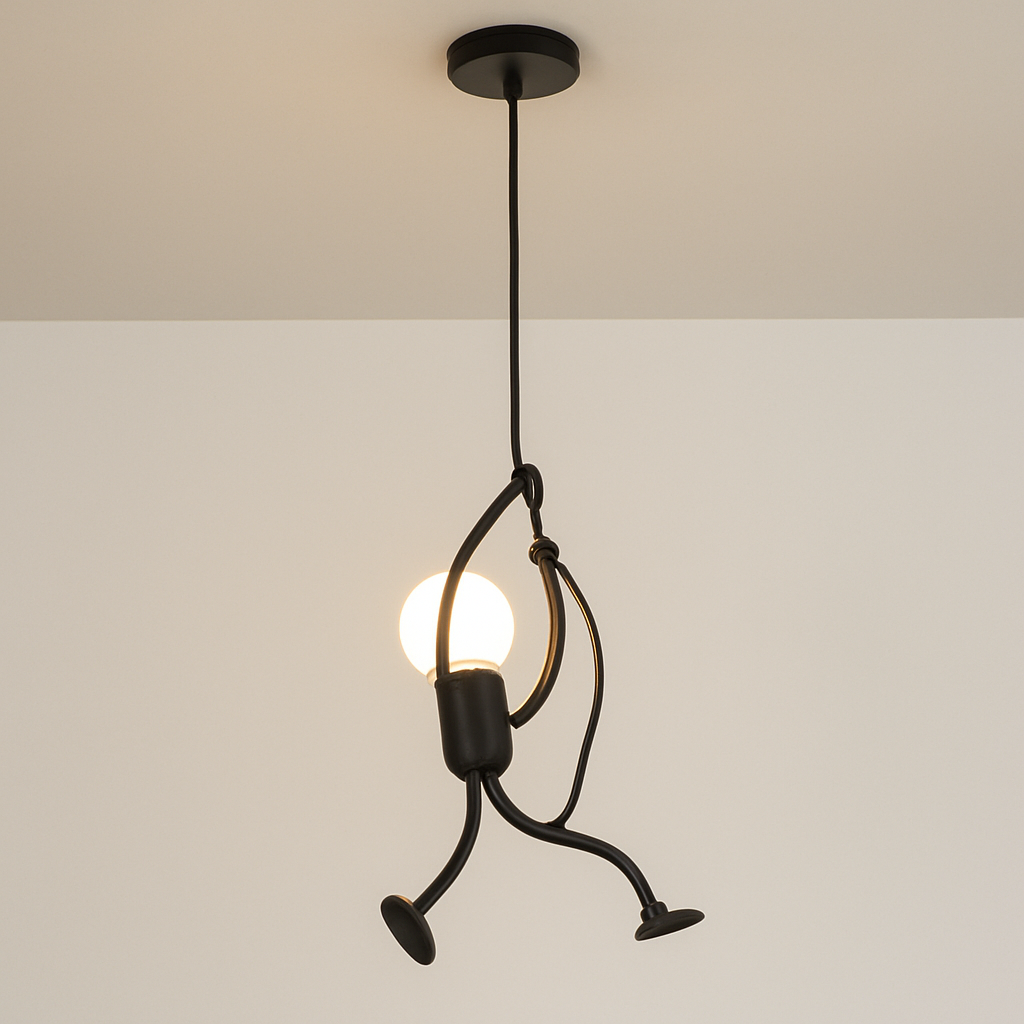 Unieke Wandlamp Klimmende Man — Industrieel Design Sculptuur — Scandinavische Wand Verlichting | Sansoti