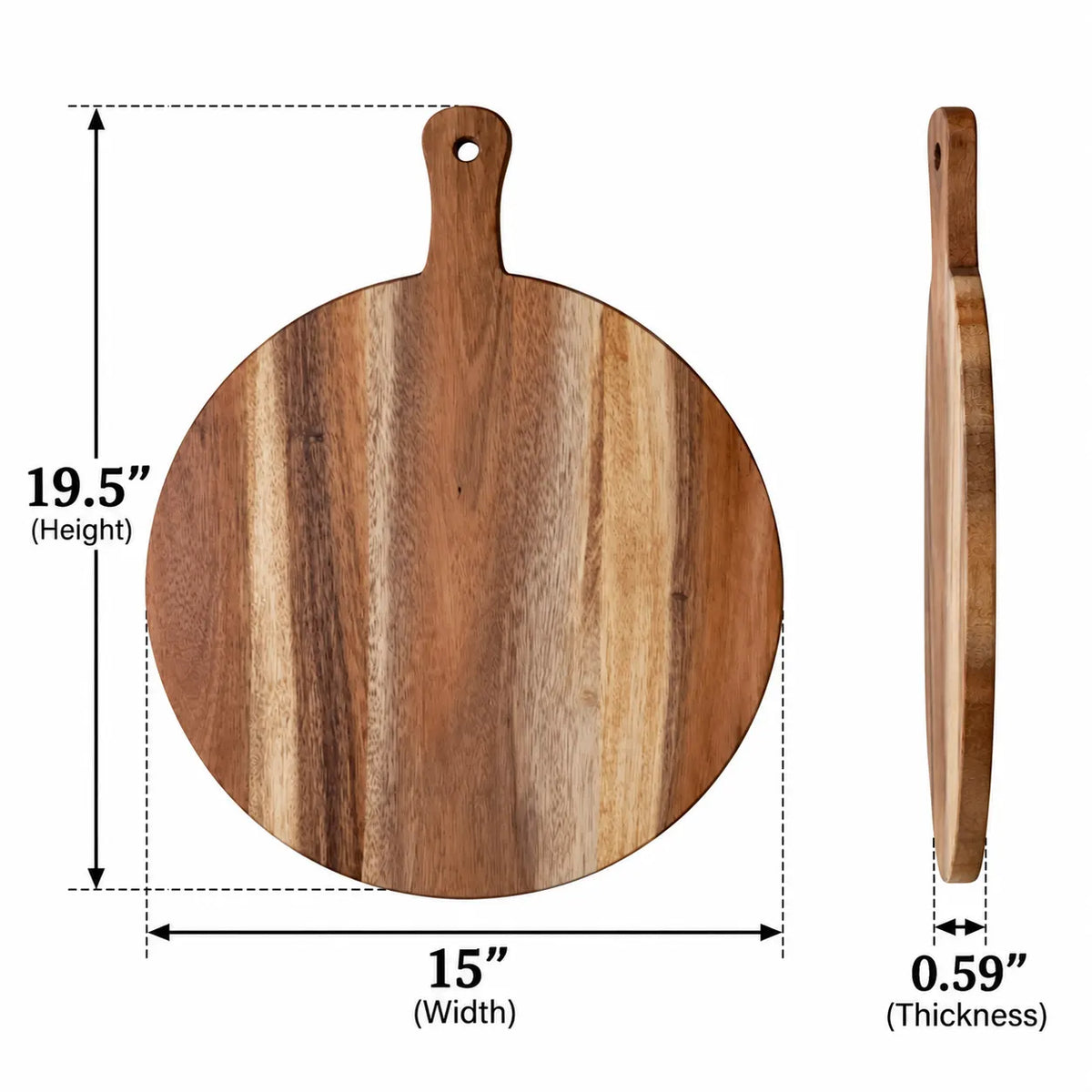 Rond Houten Snijplank Suar Hout Medium XL Serveerschaal Multifunctioneel Keukenaccessoire Serveerplank | Sansoti