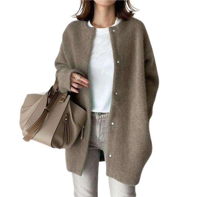 Gebreide Vest met Lange Mouwen en Knoopsluiting voor Dames – Warm en Comfortabel Herfst- & Wintergilet – Elegant en Casual Stijl – Veelzijdig voor Werk, School of Uitjes | Sansoti