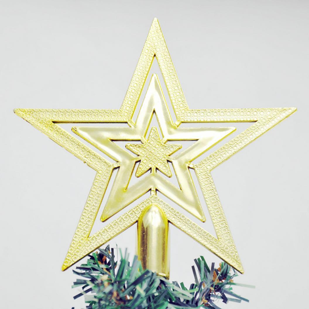 Decoratieve Kerstboomtopper Ster – Goud Zilver Rood – Vintage Glitter Piek voor Feestelijke Eindejaarsdecoratie zonder Elektriciteit | Sansoti