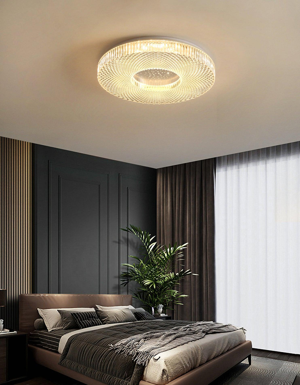 Plafonnier Acrylique LED Moderne Doré Blanc 40cm 50cm Variable Salon Chambre Hall Éclairage encastré Design | Sansoti