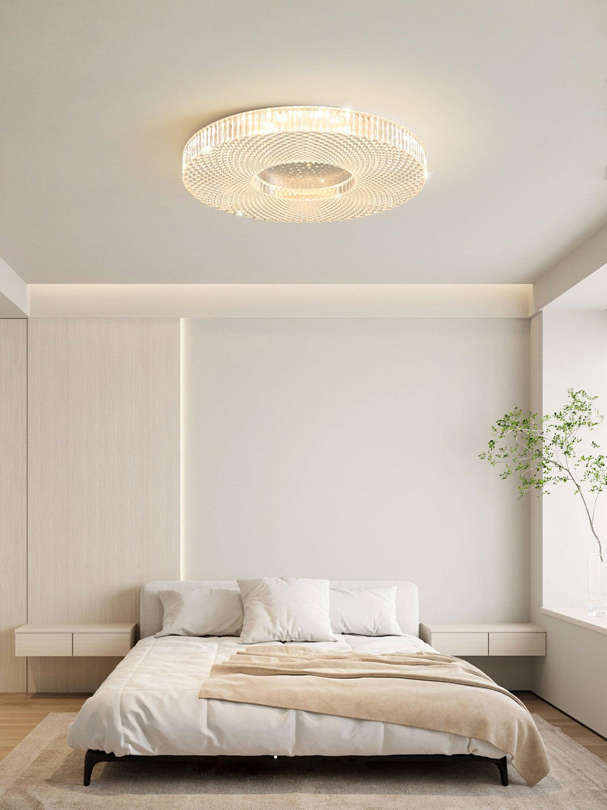 Plafonnier Acrylique LED Moderne Doré Blanc 40cm 50cm Variable Salon Chambre Hall Éclairage encastré Design | Sansoti