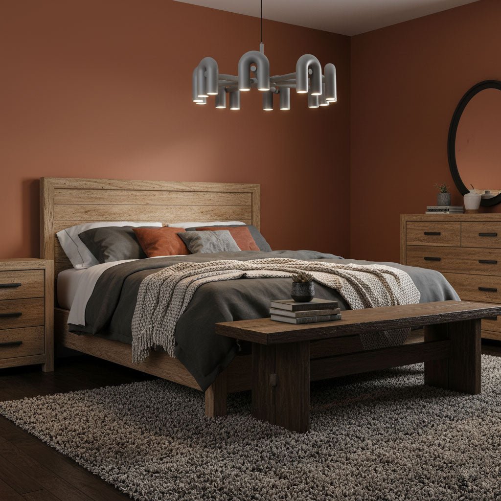 Modulaire Kroonluchter met U-Vormige Armen – Verstelbaar Design – Zwart, Grijs, Oranje of Blauw – 3, 4, 6 of 8 Lichtpunten – Modern Statement | Sansoti