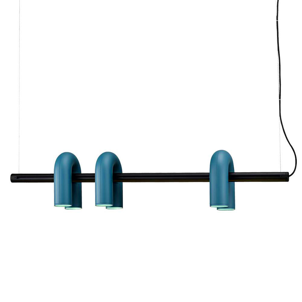 Modulaire Kroonluchter met U-Vormige Armen – Verstelbaar Design – Zwart, Grijs, Oranje of Blauw – 3, 4, 6 of 8 Lichtpunten – Modern Statement | Sansoti