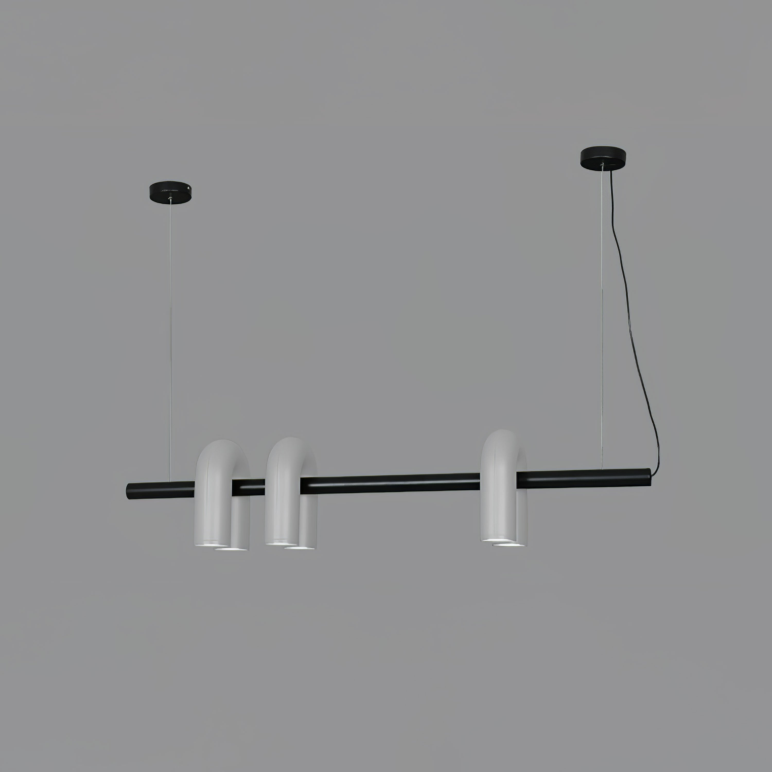 Modulaire Kroonluchter met U-Vormige Armen – Verstelbaar Design – Zwart, Grijs, Oranje of Blauw – 3, 4, 6 of 8 Lichtpunten – Modern Statement | Sansoti