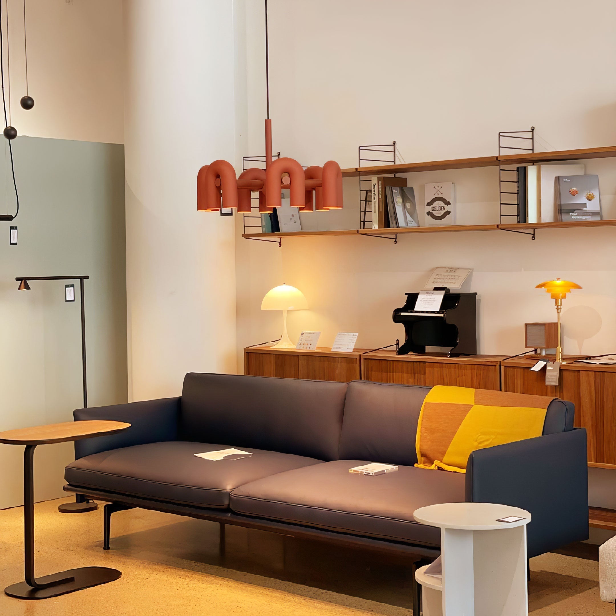 Modulaire Kroonluchter met U-Vormige Armen – Verstelbaar Design – Zwart, Grijs, Oranje of Blauw – 3, 4, 6 of 8 Lichtpunten – Modern Statement | Sansoti