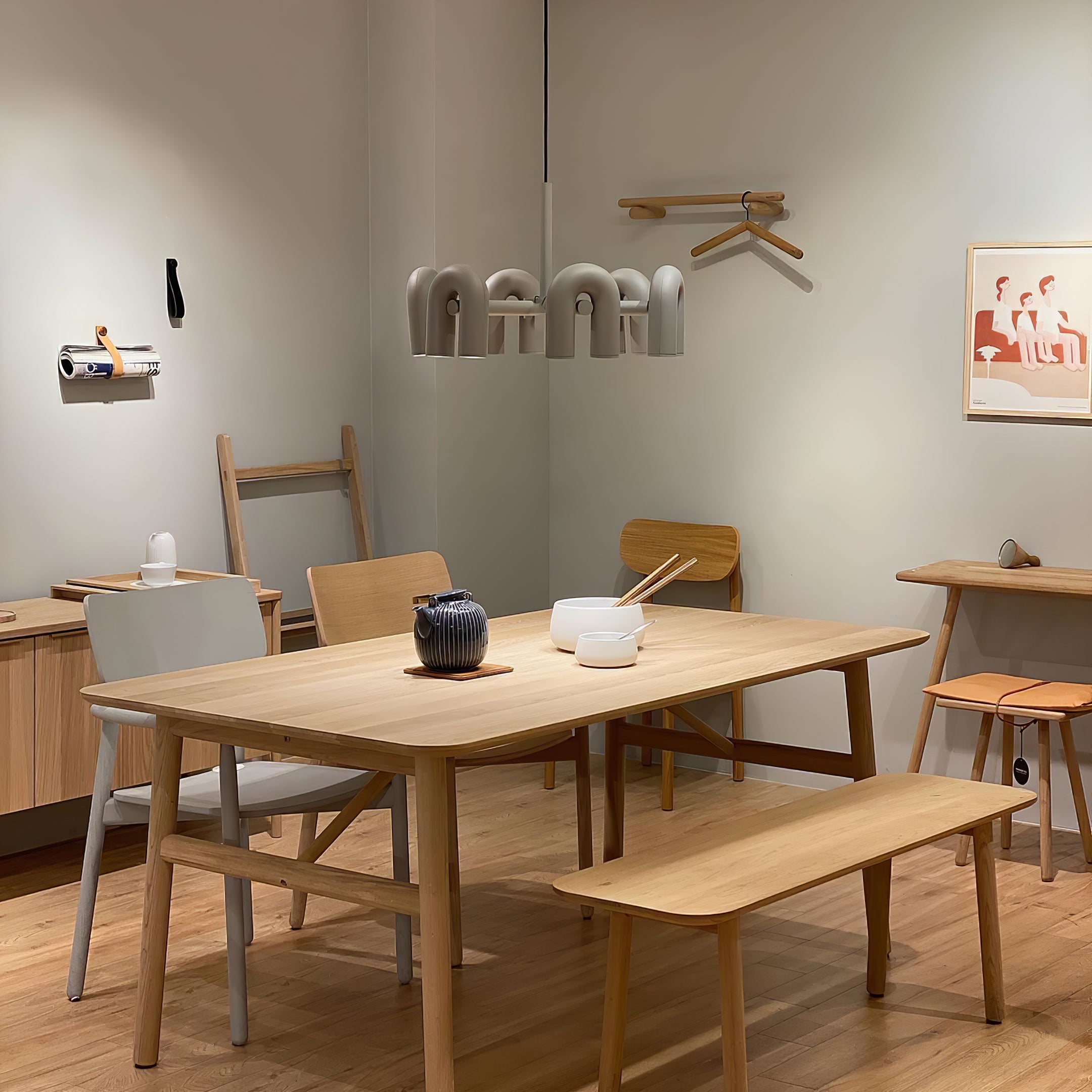 Modulaire Kroonluchter met U-Vormige Armen – Verstelbaar Design – Zwart, Grijs, Oranje of Blauw – 3, 4, 6 of 8 Lichtpunten – Modern Statement | Sansoti