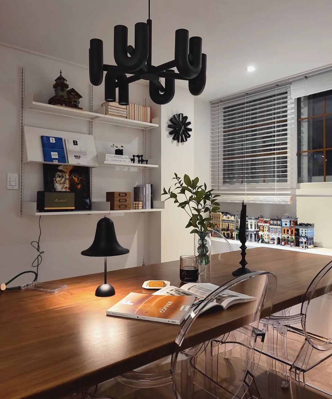 Modulaire Kroonluchter met U-Vormige Armen – Verstelbaar Design – Zwart, Grijs, Oranje of Blauw – 3, 4, 6 of 8 Lichtpunten – Modern Statement | Sansoti