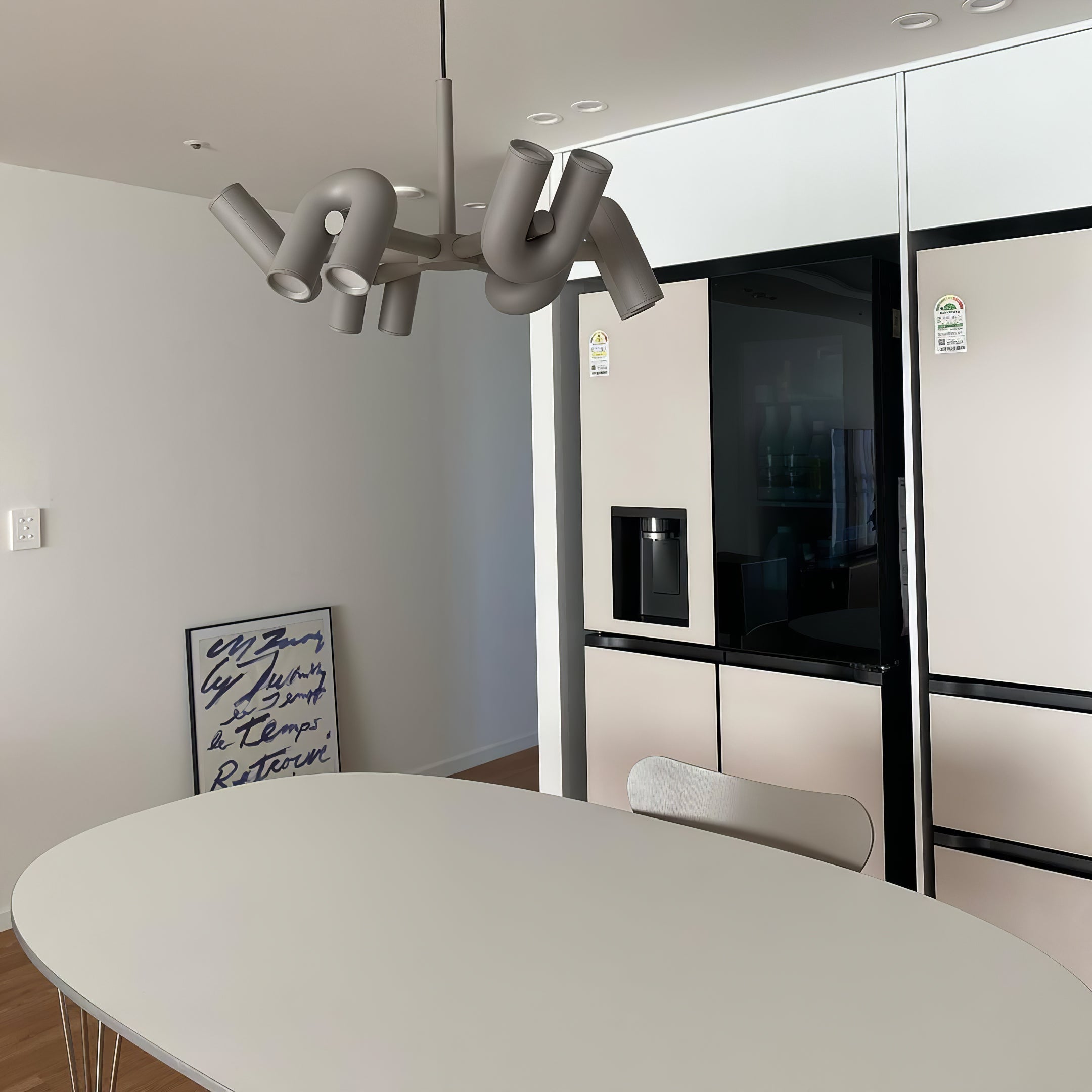 Modulaire Kroonluchter met U-Vormige Armen – Verstelbaar Design – Zwart, Grijs, Oranje of Blauw – 3, 4, 6 of 8 Lichtpunten – Modern Statement | Sansoti