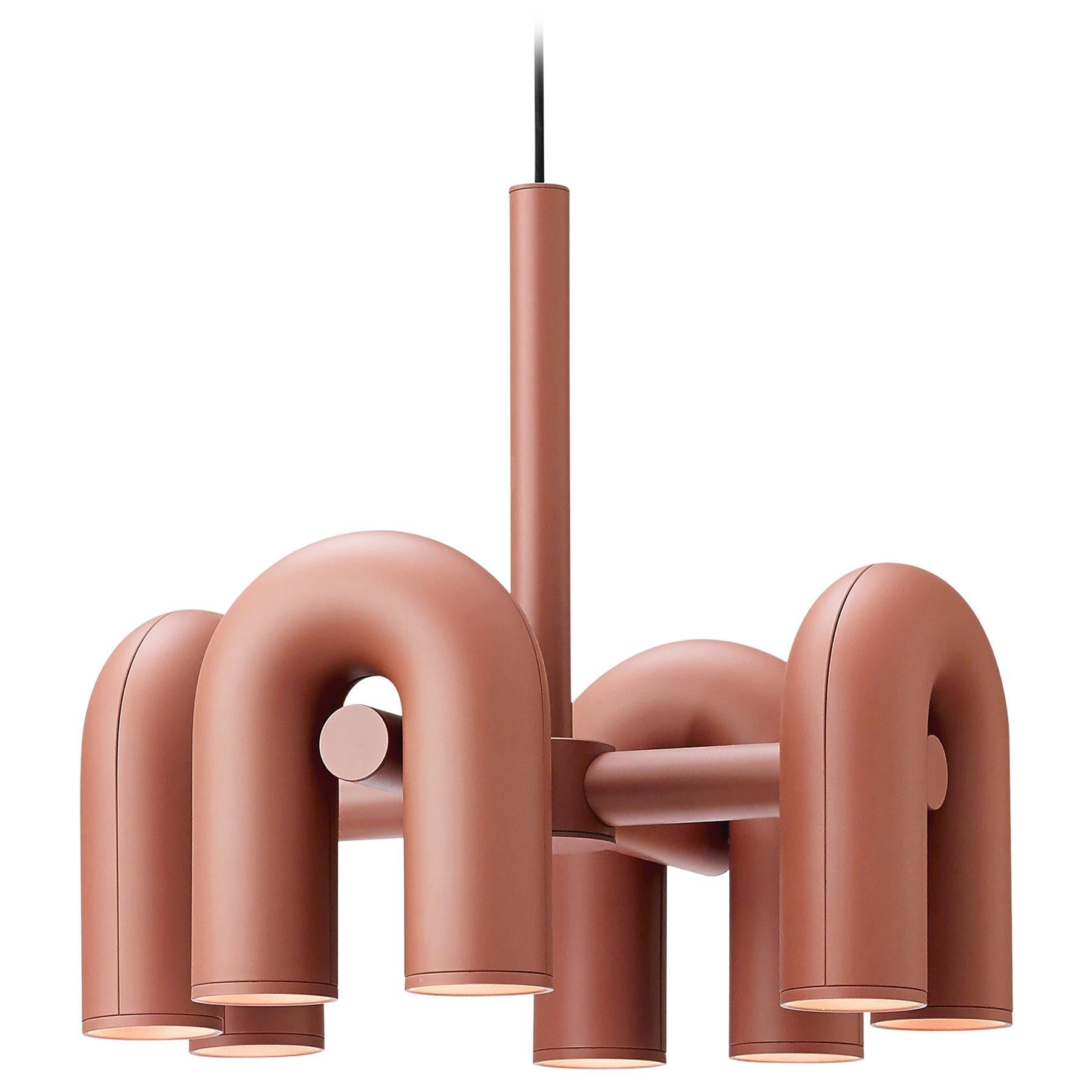 Modulaire Kroonluchter met U-Vormige Armen – Verstelbaar Design – Zwart, Grijs, Oranje of Blauw – 3, 4, 6 of 8 Lichtpunten – Modern Statement | Sansoti