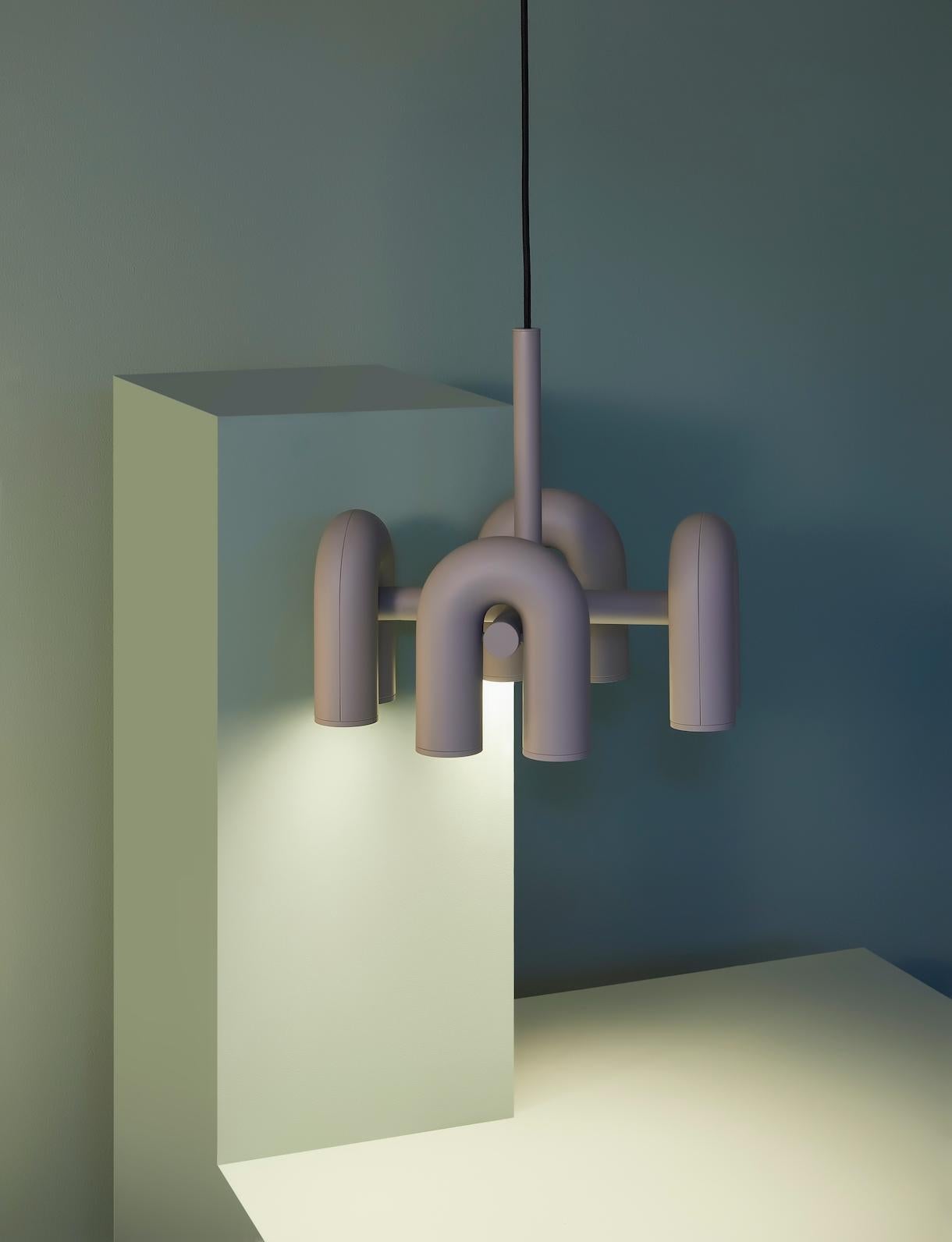 Modulaire Kroonluchter met U-Vormige Armen – Verstelbaar Design – Zwart, Grijs, Oranje of Blauw – 3, 4, 6 of 8 Lichtpunten – Modern Statement | Sansoti