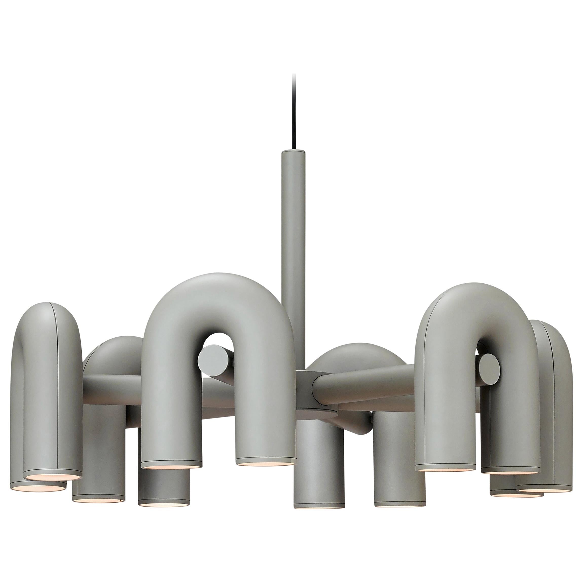 Modulaire Kroonluchter met U-Vormige Armen – Verstelbaar Design – Zwart, Grijs, Oranje of Blauw – 3, 4, 6 of 8 Lichtpunten – Modern Statement | Sansoti