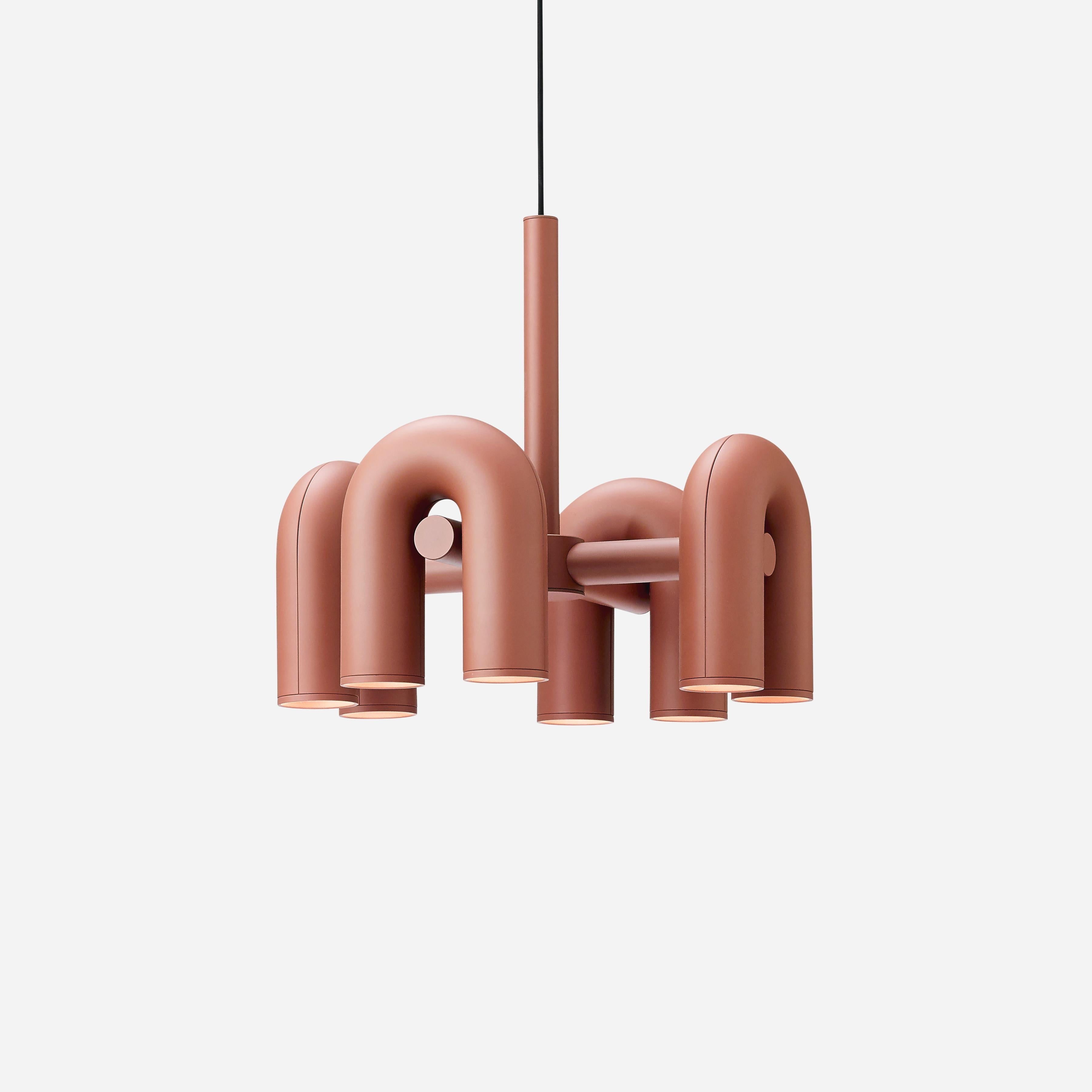Modulaire Kroonluchter met U-Vormige Armen – Verstelbaar Design – Zwart, Grijs, Oranje of Blauw – 3, 4, 6 of 8 Lichtpunten – Modern Statement | Sansoti