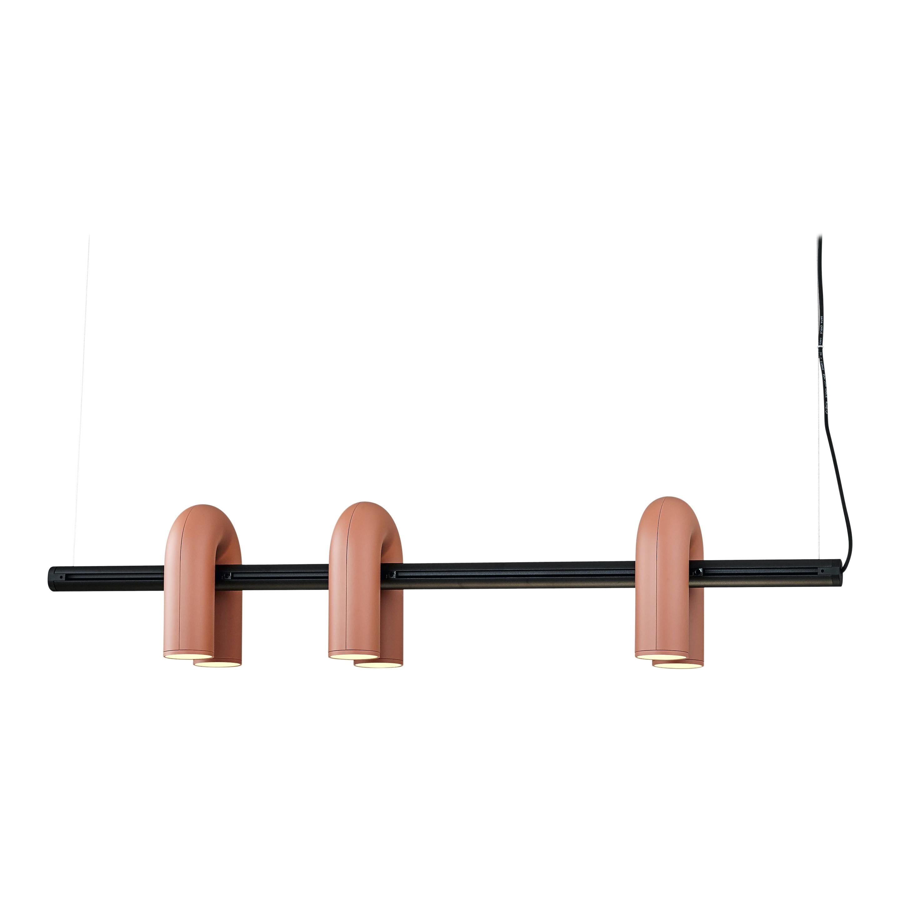 Modulaire Kroonluchter met U-Vormige Armen – Verstelbaar Design – Zwart, Grijs, Oranje of Blauw – 3, 4, 6 of 8 Lichtpunten – Modern Statement | Sansoti