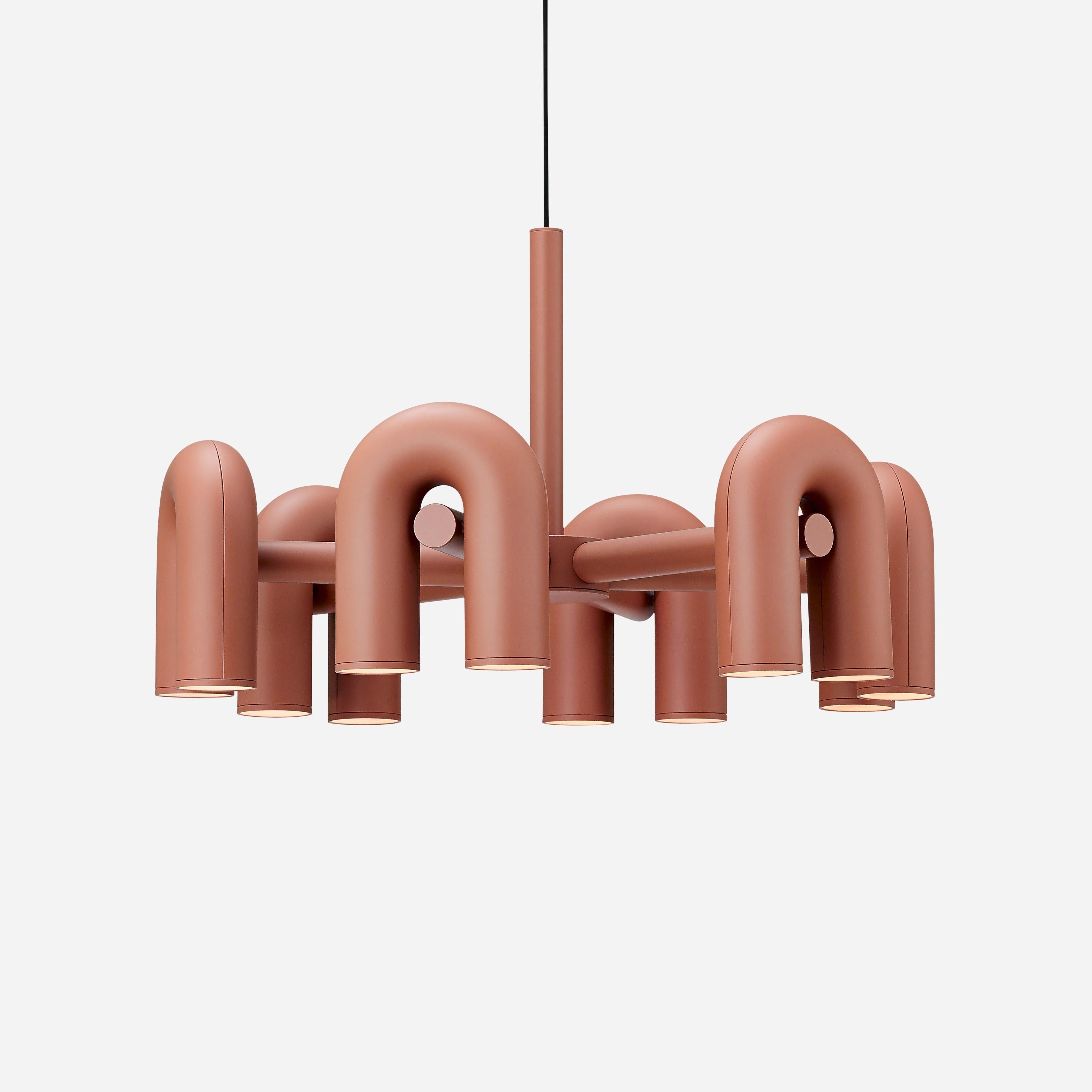 Modulaire Kroonluchter met U-Vormige Armen – Verstelbaar Design – Zwart, Grijs, Oranje of Blauw – 3, 4, 6 of 8 Lichtpunten – Modern Statement | Sansoti