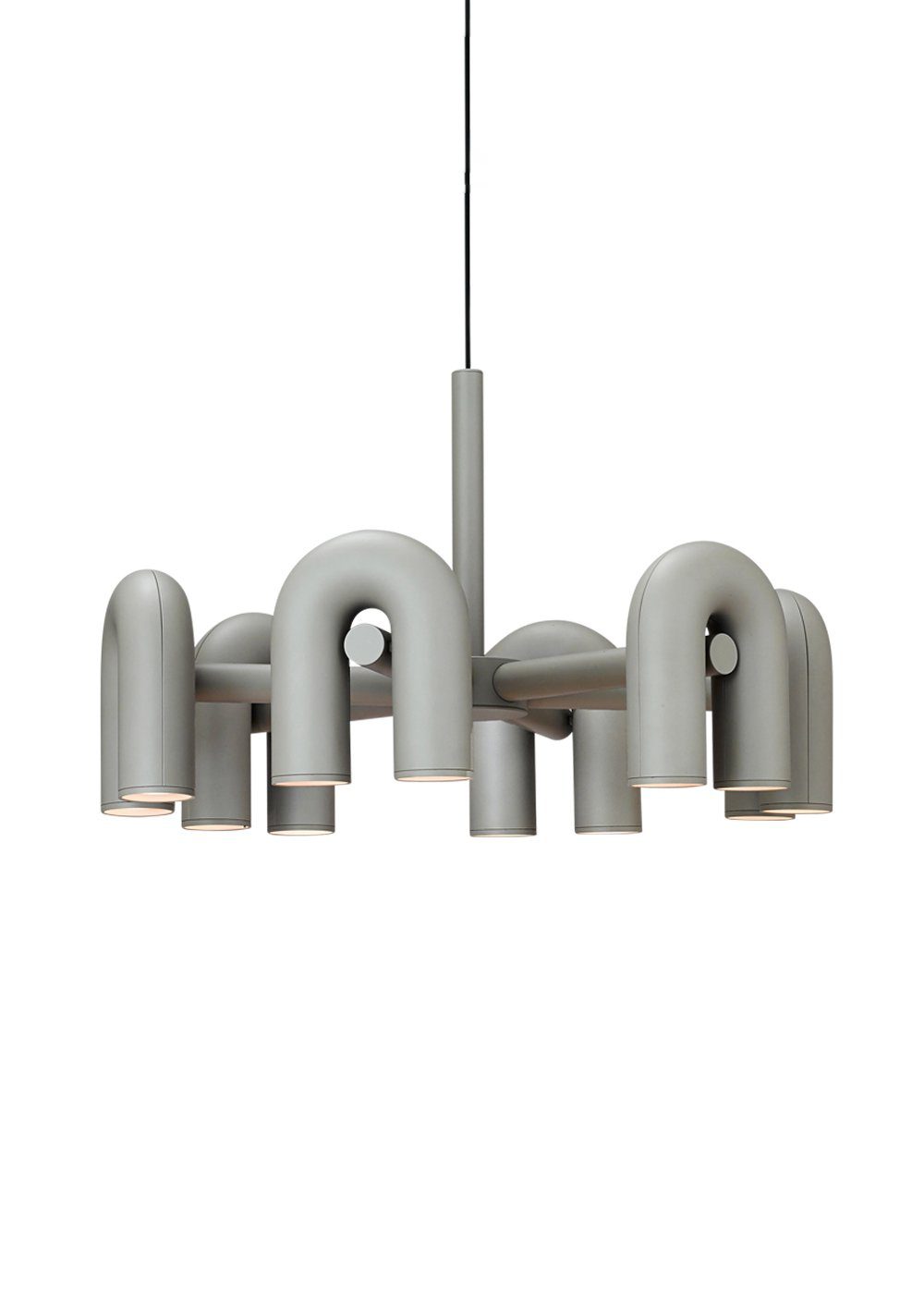 Modulaire Kroonluchter met U-Vormige Armen – Verstelbaar Design – Zwart, Grijs, Oranje of Blauw – 3, 4, 6 of 8 Lichtpunten – Modern Statement | Sansoti
