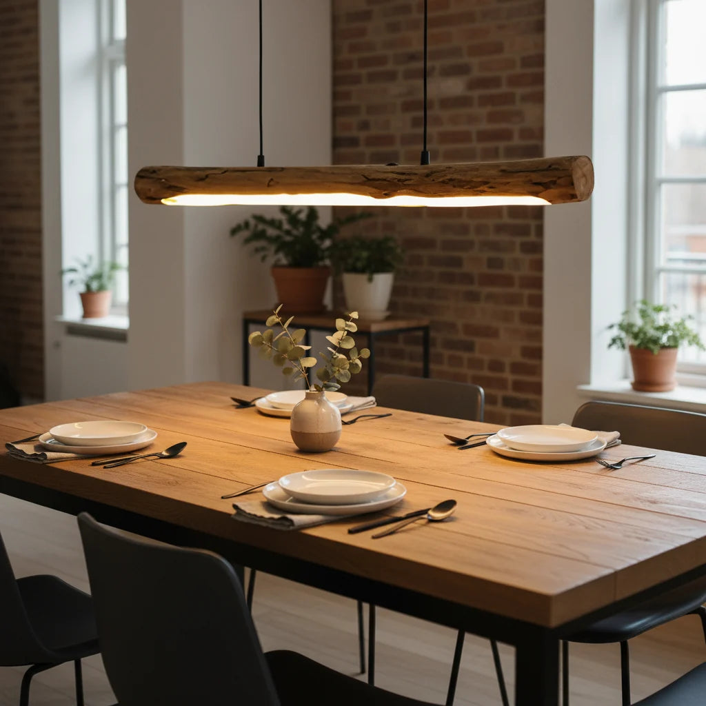 Dimbare Hanglamp Hout 80cm Zwart Metaal Warm Wit LED Eettafel Scandinavisch Design Sfeervol Sfeerverlichting | Sansoti