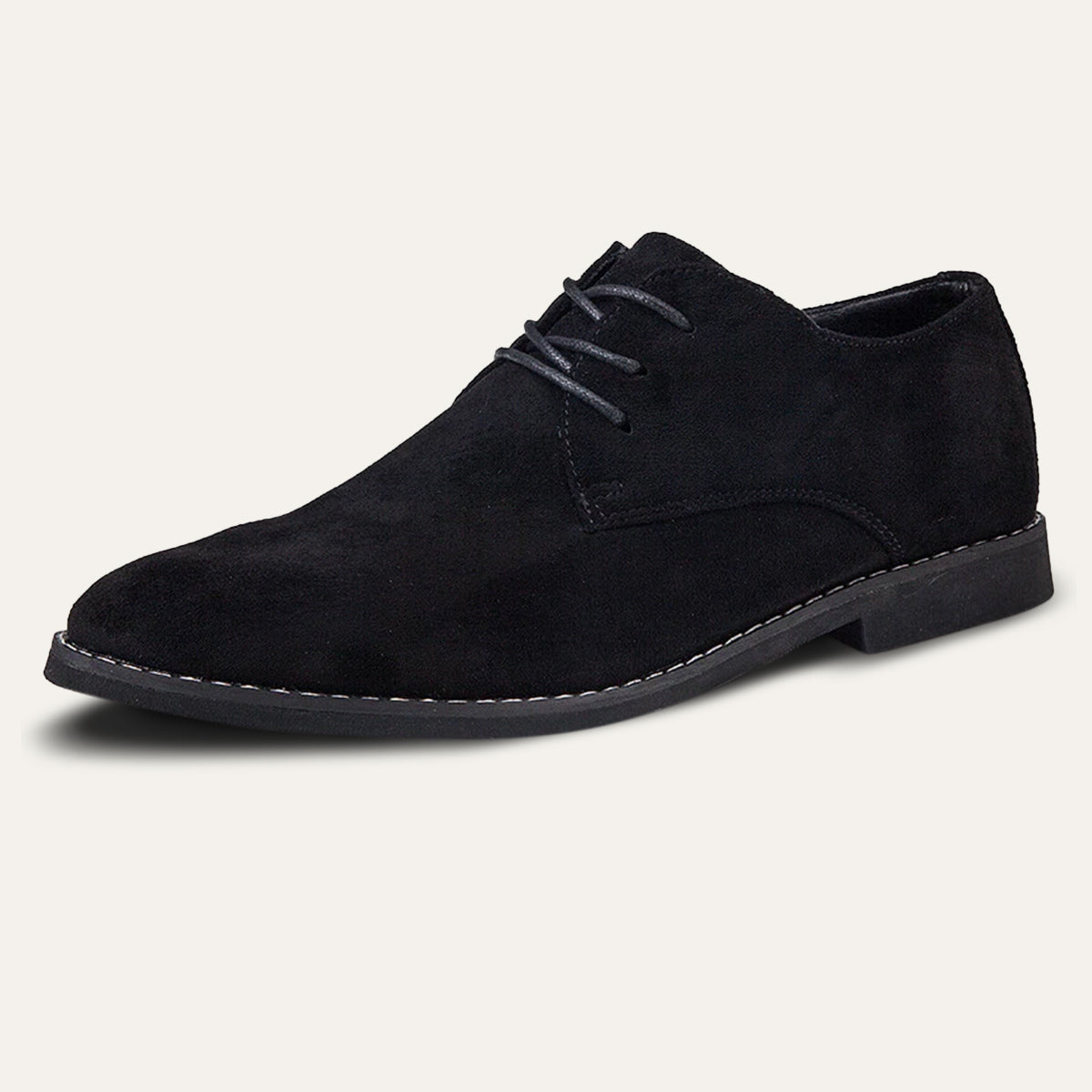 Men’s Suede Derby Shoes with Lace-Up Closure, Formal Casual, Black, Brown, Khaki, Elegant Everyday Style | Sansoti