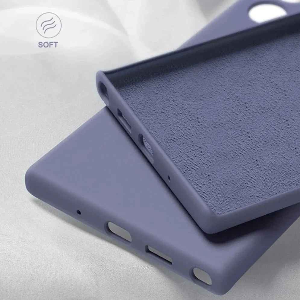 Vloeibaar Siliconen Telefoonhoesje Samsung Galaxy Slagvast Schokbestendig Beschermhoes Flexibel 20+ Kleuren | Sansoti