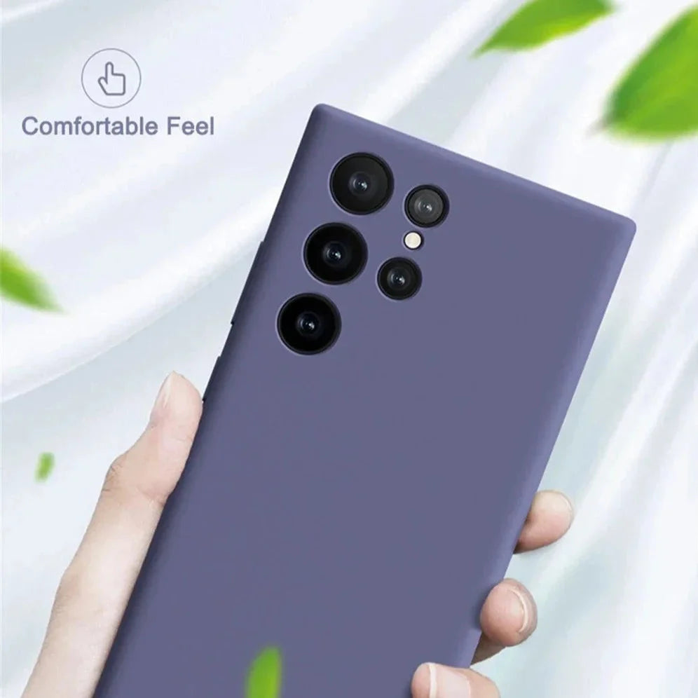 Vloeibaar Siliconen Telefoonhoesje Samsung Galaxy Slagvast Schokbestendig Beschermhoes Flexibel 20+ Kleuren | Sansoti