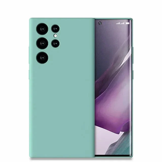 Vloeibaar Siliconen Telefoonhoesje Samsung Galaxy Slagvast Schokbestendig Beschermhoes Flexibel 20+ Kleuren | Sansoti