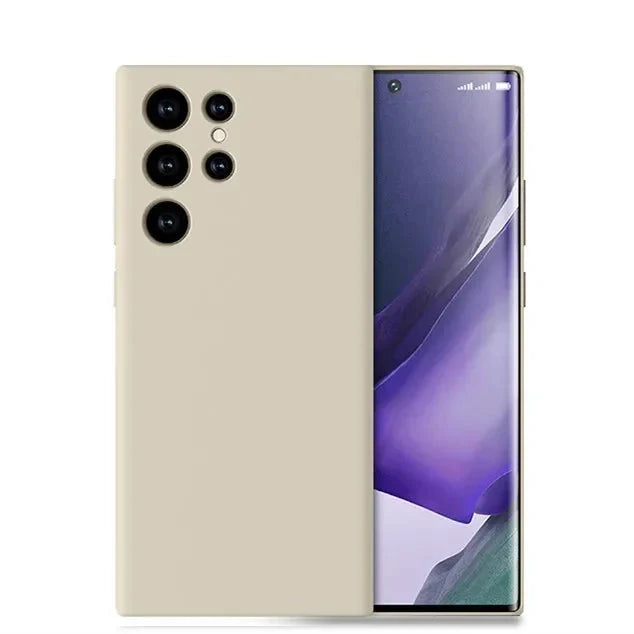 Vloeibaar Siliconen Telefoonhoesje Samsung Galaxy Slagvast Schokbestendig Beschermhoes Flexibel 20+ Kleuren | Sansoti