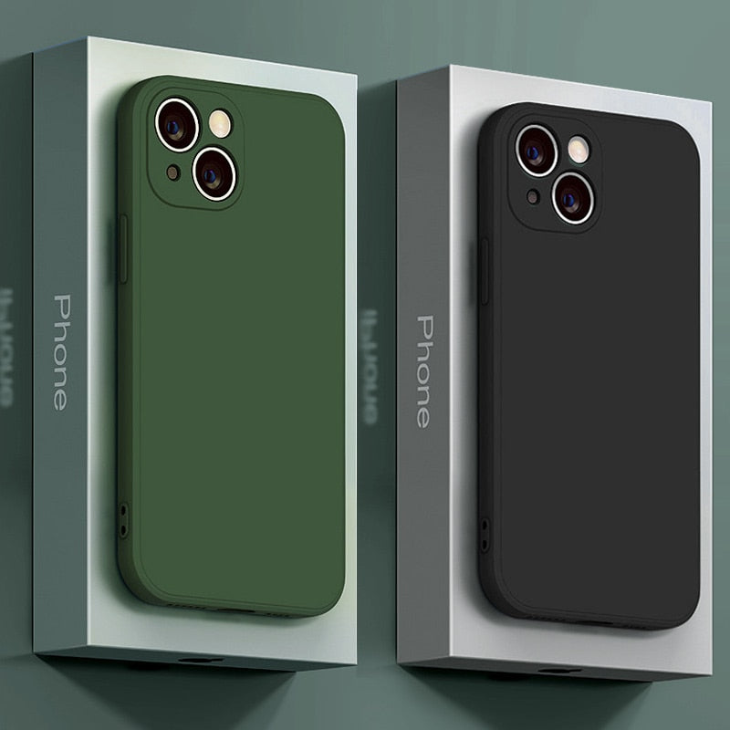 Liquid Silicone iPhone Case with Shock Absorption for 14 15 16 17 Pro Max Models Classic Protective Case | Sansoti