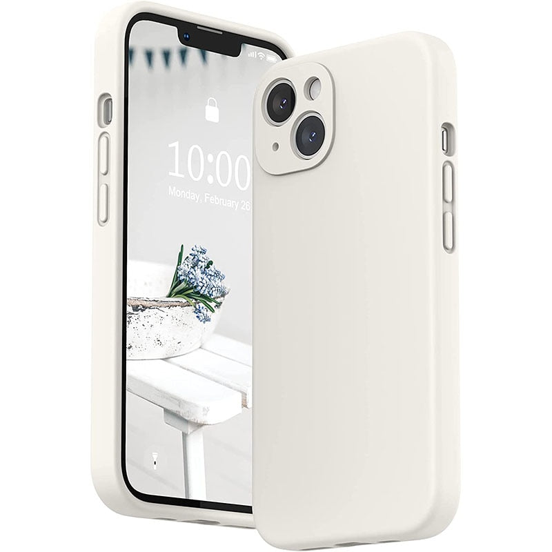Liquid Silicone iPhone Case with Shock Absorption for 14 15 16 17 Pro Max Models Classic Protective Case | Sansoti